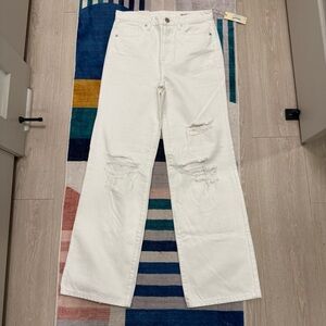 BlankNYC Franklin Jeans 27 NWT White Ribcage High Rise Wide Leg